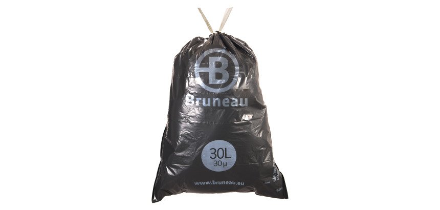 Bolsas de basura con Autocierre Bruneau 30 micras 30L - Paquete de 100 bolsas