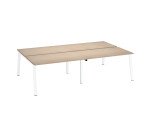 Pôle de 4 bureaux chêne clair L 280 x P 166 cm piètement métal - Arch