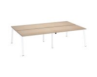 Pôle de 4 bureaux droits chêne clair L 140 x P 80 cm piétement métal - Arch