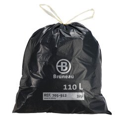 Bolsas de basura con Autocierre Bruneau 32 micras 110L - Paquete de 100 bolsas