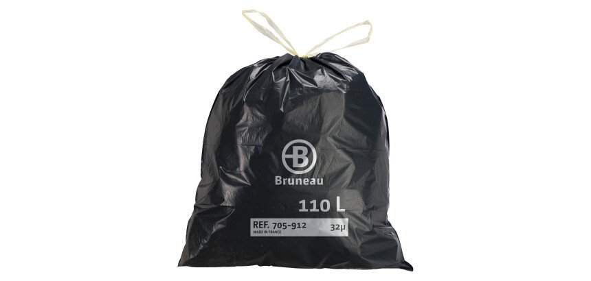 Bolsas de basura con Autocierre Bruneau 32 micras 110L - Paquete de 100 bolsas
