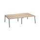 Pôle de 4 bureaux droits chêne clair L 140 x P 80 cm piétement métal - Arch