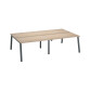 Pôle de 4 bureaux droits chêne clair L 140 x P 80 cm piétement métal - Arch