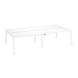 Pôle de 4 bureaux droits blanc L 160 x P 80 cm, piétement métal - Arch