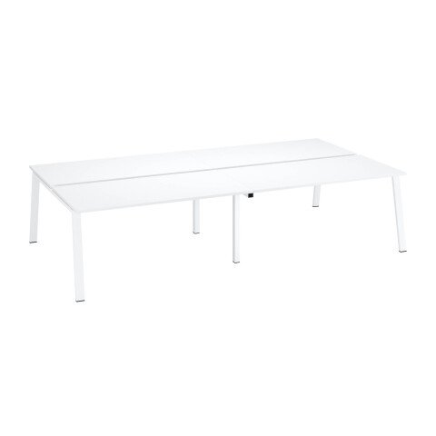 Conjunto de 4 mesas Ecla blancas An 160 x Fon 80 cm patas metal blancas