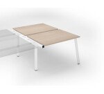 Pôle de 2 bureaux droits chêne clair L 120 x P 80 cm, piétement métal - Arch - Elément suivant