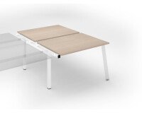 Pôle de 2 bureaux droits chêne clair L 120 x P 80 cm, piétement métal - Arch - Elément suivant