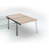 Pôle de 2 bureaux droits chêne clair L 120 x P 80 cm, piétement métal - Arch - Elément suivant