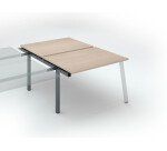 Pôle de 2 bureaux droits chêne clair L 120 x P 80 cm, piétement métal - Arch - Elément suivant