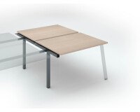 Pôle de 2 bureaux droits chêne clair L 120 x P 80 cm, piétement métal - Arch - Elément suivant