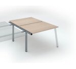 Pôle de 2 bureaux droits chêne clair L 120 x P 80 cm, piétement métal - Arch - Elément suivant