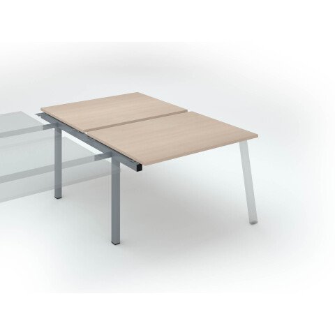 Conjunto de 2 mesas Ecla roble claro An 120 x Fon 80 cm patas metal aluminio- elemento siguiente