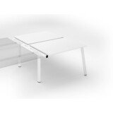 Pôle de 2 bureaux droits blanc L 120 x P 80 cm, piétement métal - Arch - Elément suivant