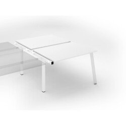 Pôle de 2 bureaux droits blanc L 120 x P 80 cm, piétement métal - Arch - Elément suivant