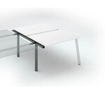 Pôle de 2 bureaux droits blanc L 120 x P 80 cm, piétement métal - Arch - Elément suivant