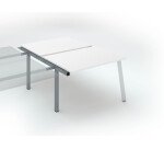 Pôle de 2 bureaux droits blanc L 120 x P 80 cm, piétement métal - Arch - Elément suivant