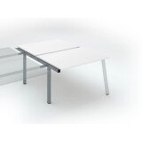 Pôle de 2 bureaux droits blanc L 120 x P 80 cm, piétement métal - Arch - Elément suivant