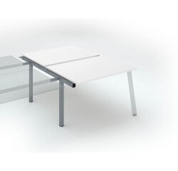 Pôle de 2 bureaux droits blanc L 120 x P 80 cm, piétement métal - Arch - Elément suivant