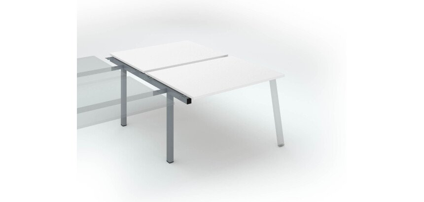 Pôle de 2 bureaux droits blanc L 120 x P 80 cm, piétement métal - Arch - Elément suivant