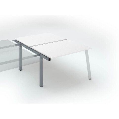 Conjunto de 2 mesas Ecla blancas An 120 x Fon 80 cm patas metal aluminio - elemento siguiente