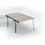 Pôle de 2 bureaux droits chêne gris L 120 x P 80 cm, piétement métal - Arch - Elément suivant