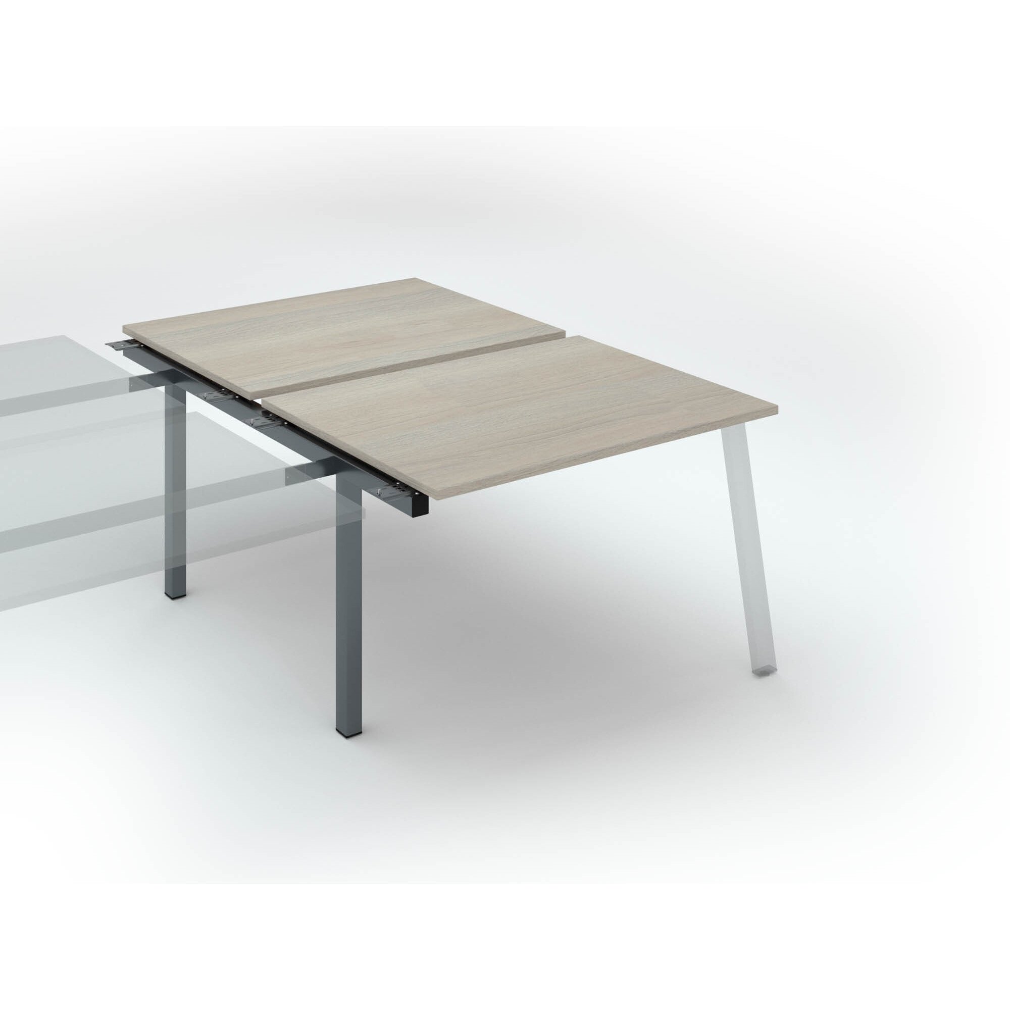 Pôle de 2 bureaux droits chêne gris L 120 x P 80 cm, piétement métal - Arch - Elément suivant