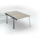 Pôle de 2 bureaux droits chêne gris L 120 x P 80 cm, piétement métal - Arch - Elément suivant