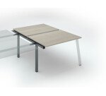 2-Schreibtisch-Einheit ECLA Tiefe 166 cm Metallgestell - folgendes Element