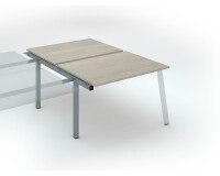 Pôle de 2 bureaux droits chêne gris L 120 x P 80 cm, piétement métal - Arch - Elément suivant
