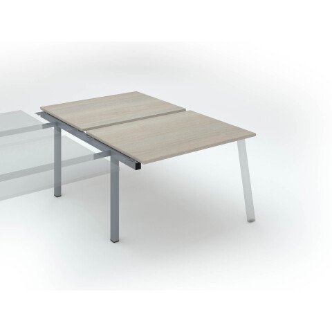 Conjunto de 2 mesas Ecla roble gris An 120 x Fon 80 cm patas metal aluminio - elemento siguiente