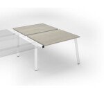 Pôle de 2 bureaux droits chêne gris L 120 x P 80 cm, piétement métal - Arch - Elément suivant