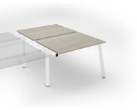 Pôle de 2 bureaux droits chêne gris L 120 x P 80 cm, piétement métal - Arch - Elément suivant