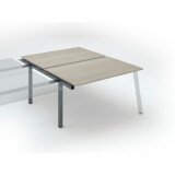 Pôle de 2 bureaux droits chêne gris L 140 x P 80 cm, piétement métal - Arch - Elément suivant