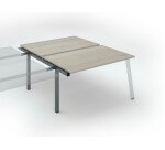 Pôle de 2 bureaux droits chêne gris L 140 x P 166 cm, piétement métal - Arch - Elément suivant