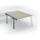 Pôle de 2 bureaux droits chêne gris L 140 x P 80 cm, piétement métal - Arch - Elément suivant