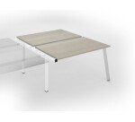 Pôle de 2 bureaux droits chêne gris L 140 x P 166 cm, piétement métal - Arch - Elément suivant