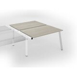 Pôle de 2 bureaux droits chêne gris L 140 x P 80 cm, piétement métal - Arch - Elément suivant
