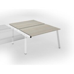 Pôle de 2 bureaux droits chêne gris L 140 x P 80 cm, piétement métal - Arch - Elément suivant