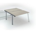 Pôle de 2 bureaux droits chêne gris L 140 x P 166 cm, piétement métal - Arch - Elément suivant