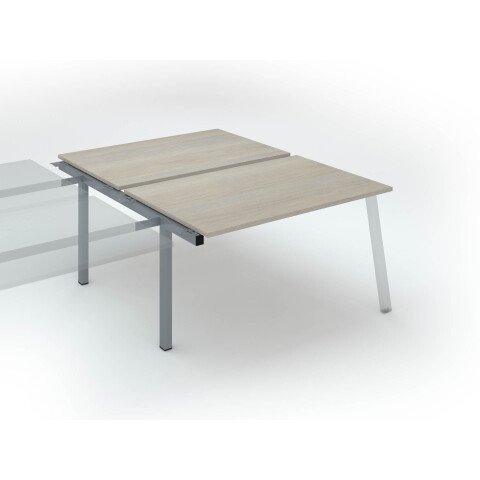 Conjunto de 2 mesas Ecla roble gris An 140 x Fon 80 cm patas metal aluminio- elemento siguiente