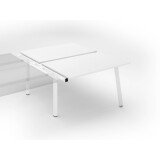 Pôle de 2 bureaux droits blanc L 140 x P 80 cm, piétement métal - Arch - Elément suivant