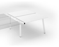 Pôle de 2 bureaux droits blanc L 140 x P 80 cm, piétement métal - Arch - Elément suivant