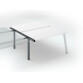 Pôle de 2 bureaux droits blanc L 140 x P 80 cm, piétement métal - Arch - Elément suivant