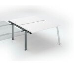 Pôle de 2 bureaux droits blanc L 140 x P 166 cm, piétement métal - Arch - Elément suivant