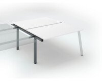 Pôle de 2 bureaux droits blanc L 140 x P 80 cm, piétement métal - Arch - Elément suivant