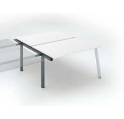 Pôle de 2 bureaux droits blanc L 140 x P 166 cm, piétement métal - Arch - Elément suivant