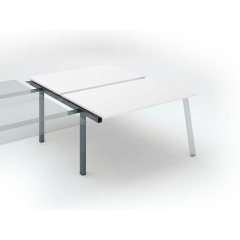 Conjunto de 2 mesas Ecla blancas An 140 x Fon 80 cm patas metal antracita - elemento siguiente