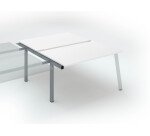 Pôle de 2 bureaux droits blanc L 140 x P 166 cm, piétement métal - Arch - Elément suivant
