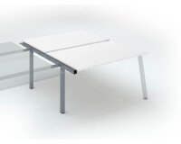 Pôle de 2 bureaux droits blanc L 140 x P 80 cm, piétement métal - Arch - Elément suivant