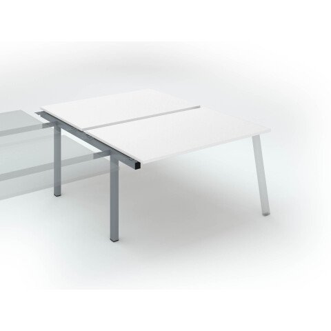 Conjunto de 2 mesas Ecla blancas An 140 x Fon 80 cm patas metal aluminio- elemento siguiente